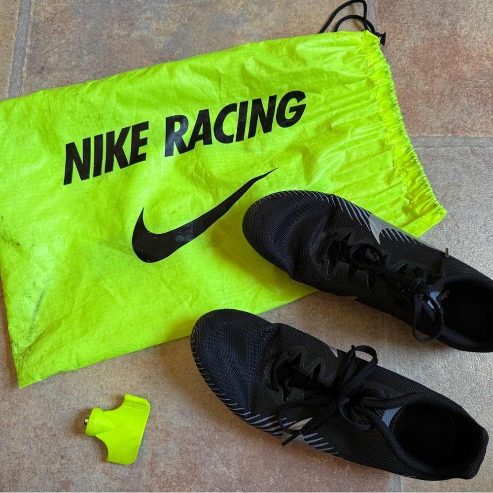 Nike Black Shoes with Bright Yellow Bag